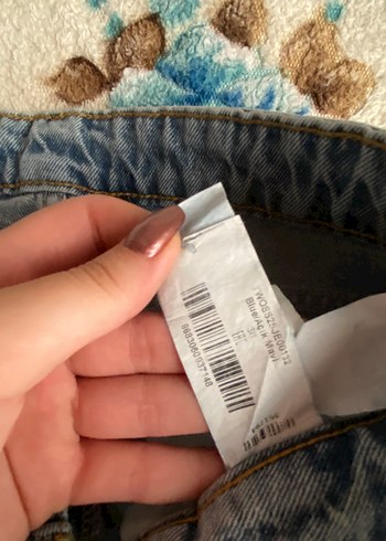38 Beden mavi Renk Mavi Bol Kesim Jean