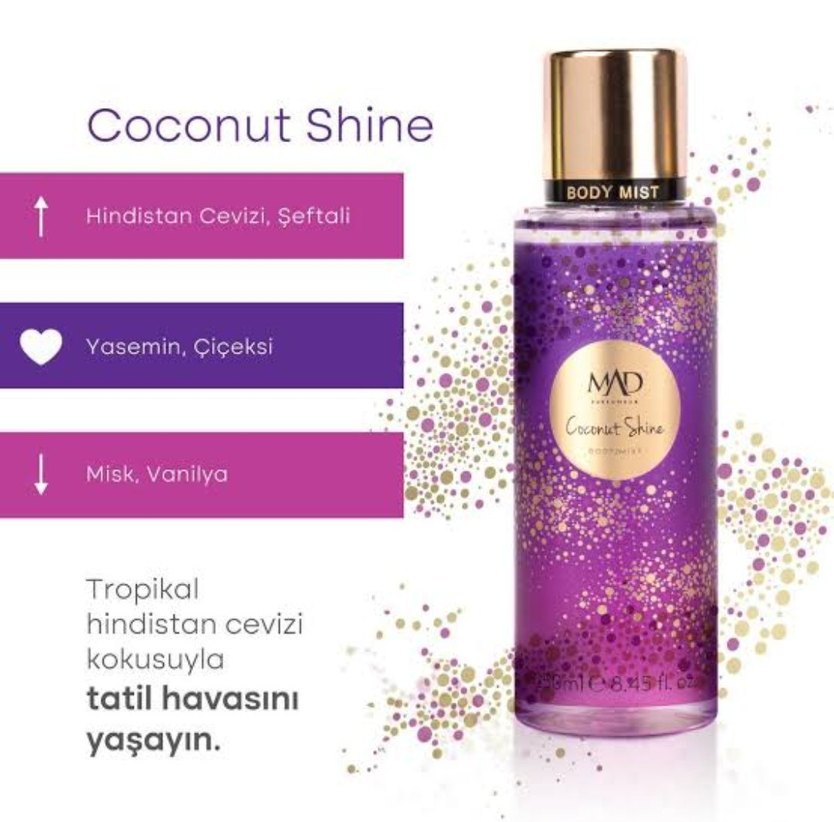 MAD Coconut Shine Body Mist 250ml - Görsel 2