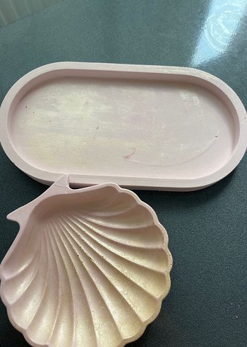 Beden Pembe Deniz Kabuğu takı tabağı