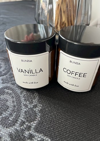 Bunisa Kahve ve Vanilya Kokulu Mumlar