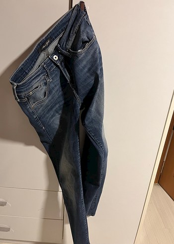 Kadın Lacivert Denim Pantolon Mavi Gold