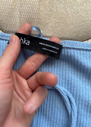 Bershka Mavi Triko Halter Yaka Kadın Kazak