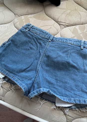 xs Beden Mavi Pliseli Mini Denim Şort
