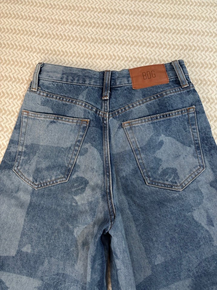 Bağlama Desenli Düğmeli Midi Kot Pantolon - Görsel 5