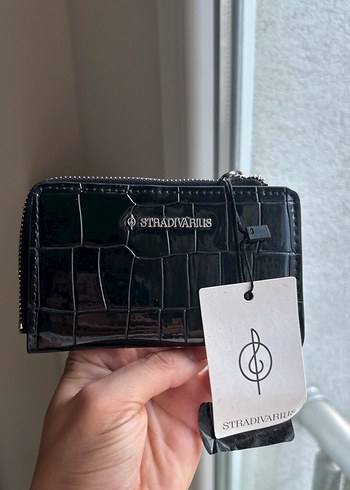 Stradivarius Siyah Deri Fermuarlı Cüzdan