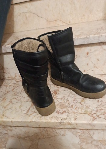 Kahverengi Deri Kadın Dolgu Topuklu Bot - Görsel 2