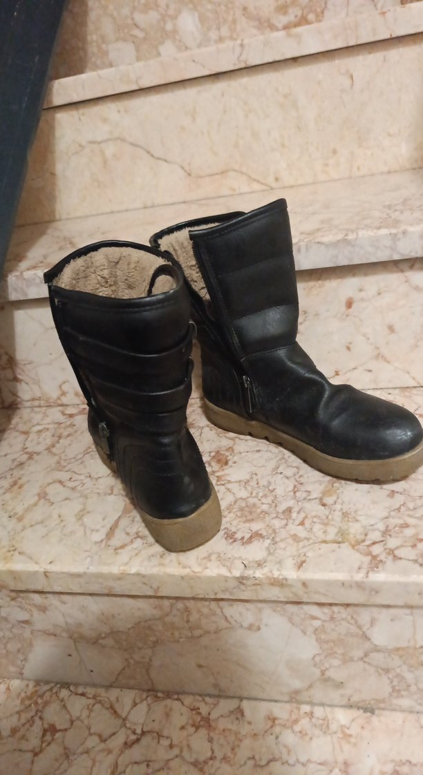 Kahverengi Deri Kadın Dolgu Topuklu Bot - Görsel 2