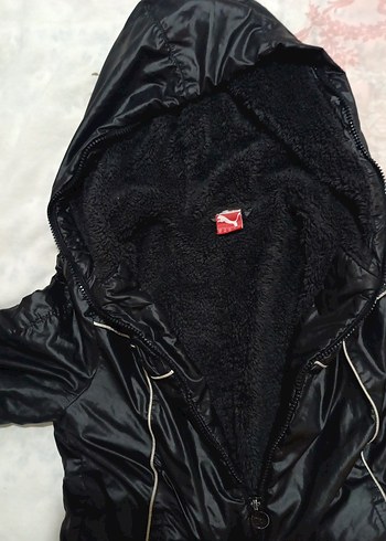 Siyah Parlak Kapüşonlu Fermuarlı Kız erkek içinde uygun - Görsel 6