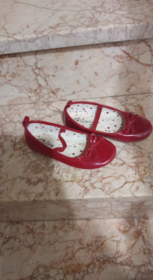 Kız Çocuk Kırmızı Fiyonk Detaylı Babet - Görsel 3