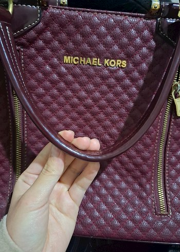 Diğer Michael Kors Bordo Deri Kadın Büyük Omuz Çantası