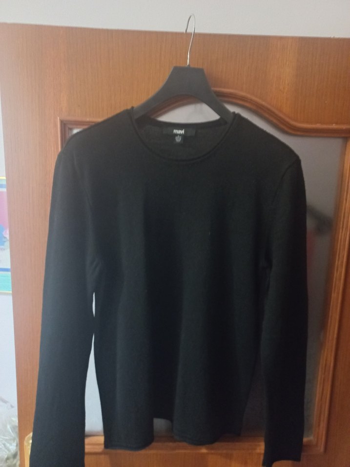 Siyah Erkek Bisiklet Yaka İnce Triko - Görsel 2