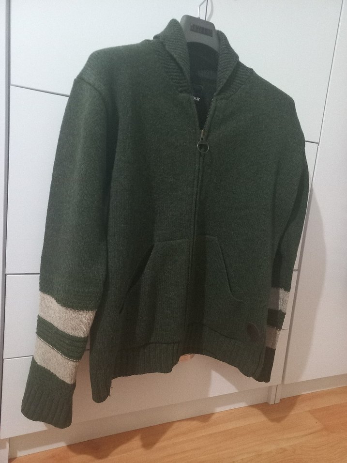 Yeşil Örgü Erkek Yün Hırka - Görsel 2