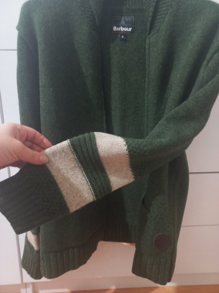 Yeşil Örgü Erkek Yün Hırka - Görsel 3