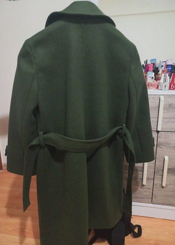 Yeşil Kadın Midi Yün Kaban - Görsel 2