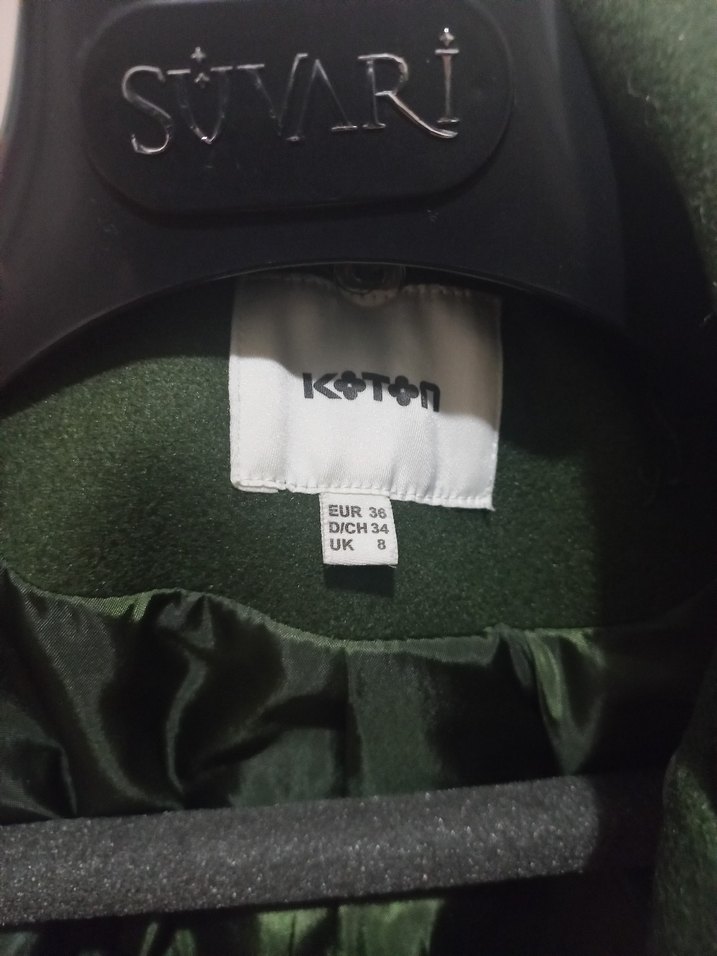 Yeşil Kadın Midi Yün Kaban - Görsel 3