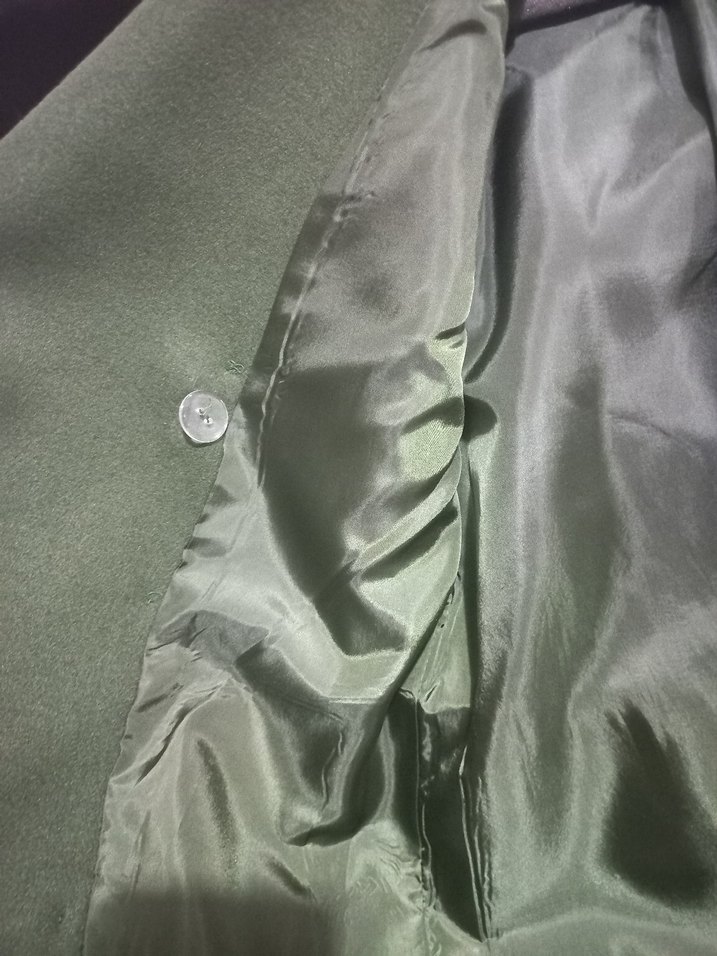 Yeşil Kadın Midi Yün Kaban - Görsel 4