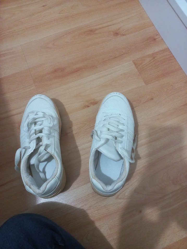 Kadın Beyaz Bağcıklı Platform Spor Ayakkabı - Görsel 3