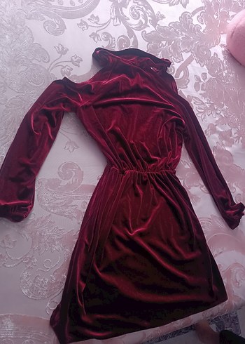 Bordo Midi Kadın Abiye Elbise - Görsel 2