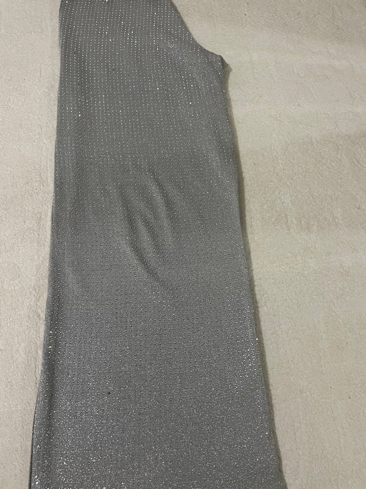 Pul İşlemeli Gri Kadın Midi Kumaş Pantolon - Görsel 2