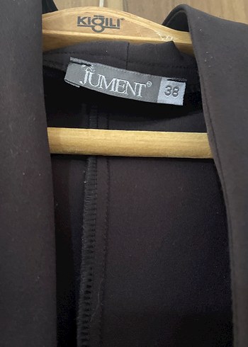 Siyah Kadın Uzun Ofis ceketi - Görsel 4