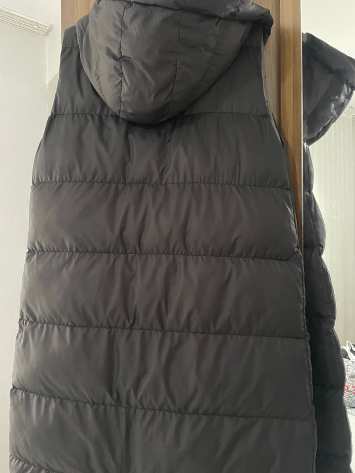 Gri Kapüşonlu Fermuarlı Kadın Yelek - Görsel 2