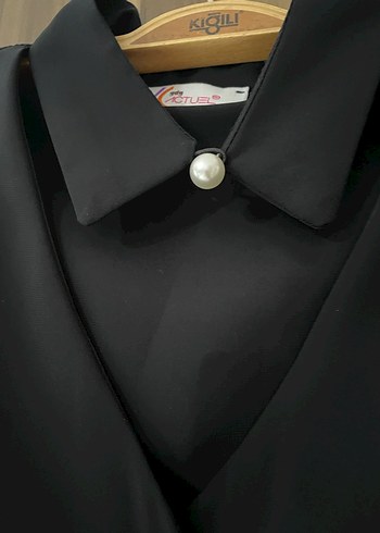 Siyah Kadın Uzun Kollu Gömlek - Görsel 3