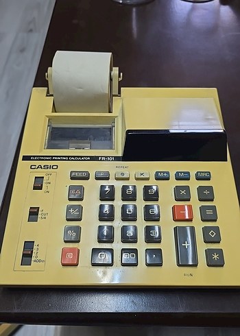 Sarı Casio FR-101 Hesap Makinesi Yazıcı
