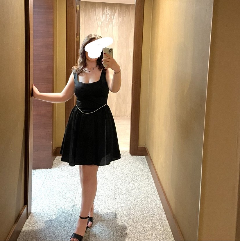 Siyah Midi Elbise - Görsel 2