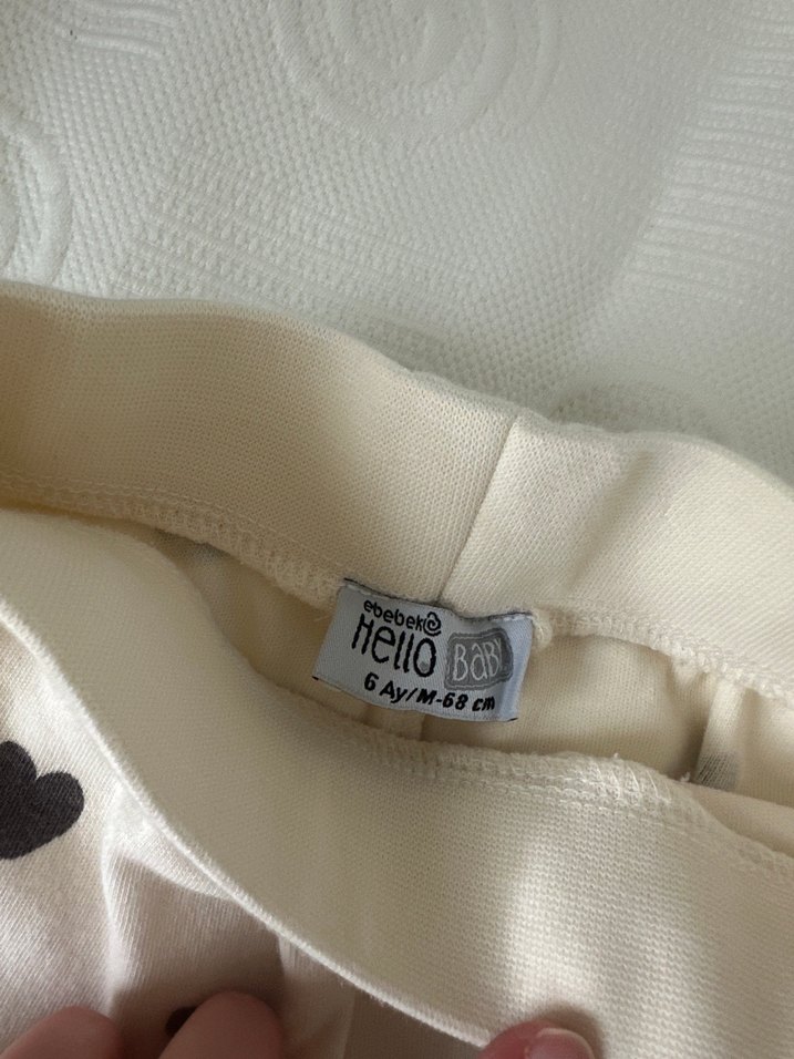 Kız Çocuk Siyah Kalp Desenli Pamuklu Tayt - Görsel 2