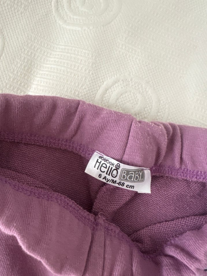 Mor Nakışlı Kız Çocuk Rahat Tayt - Görsel 2