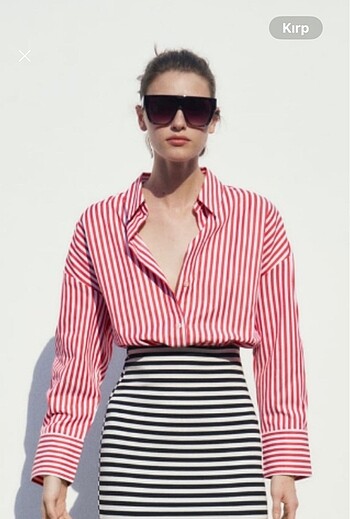 zara oversize çizgili gömlek