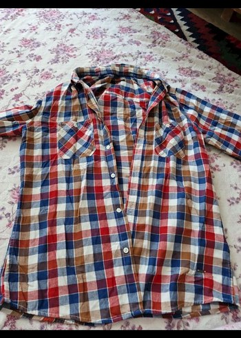 Düğmeli Çok Renkli erkek
 Pamuk Gömlek - Görsel 5