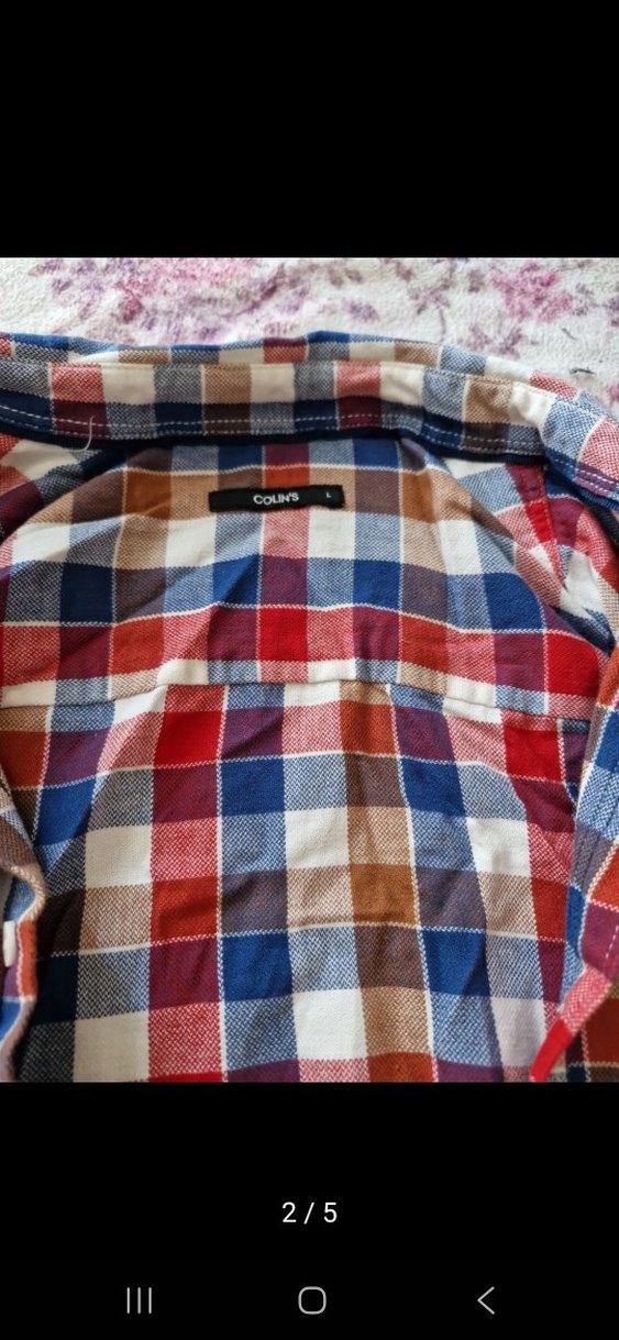 Düğmeli Çok Renkli erkek
 Pamuk Gömlek - Görsel 2