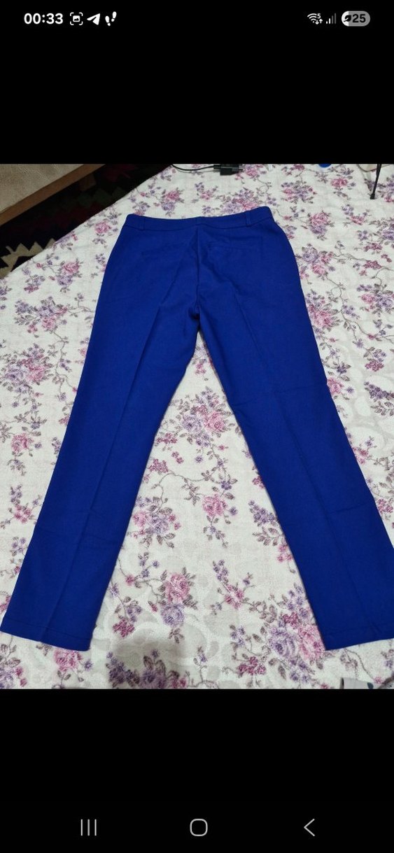 Mavi Pilili Kadın Kumaş Pantolon - Görsel 2