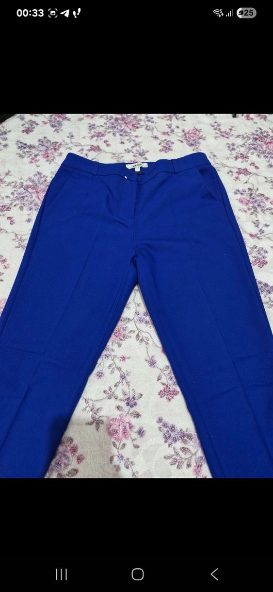 Mavi Pilili Kadın Kumaş Pantolon - Görsel 5