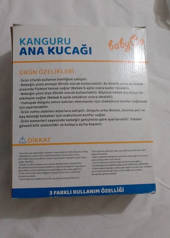 BabyCorner Gri Kanguru Bebek Taşıyıcı 3 Kullanım Özelliği