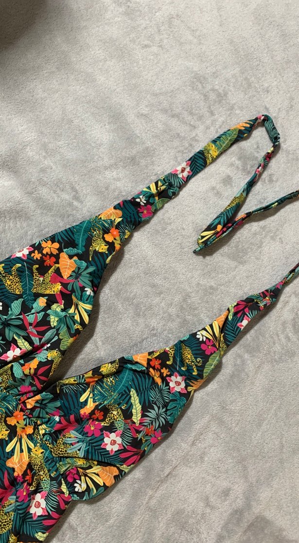 Bohem Çok Renkli Çiçekli Kadın Mayo - Görsel 2