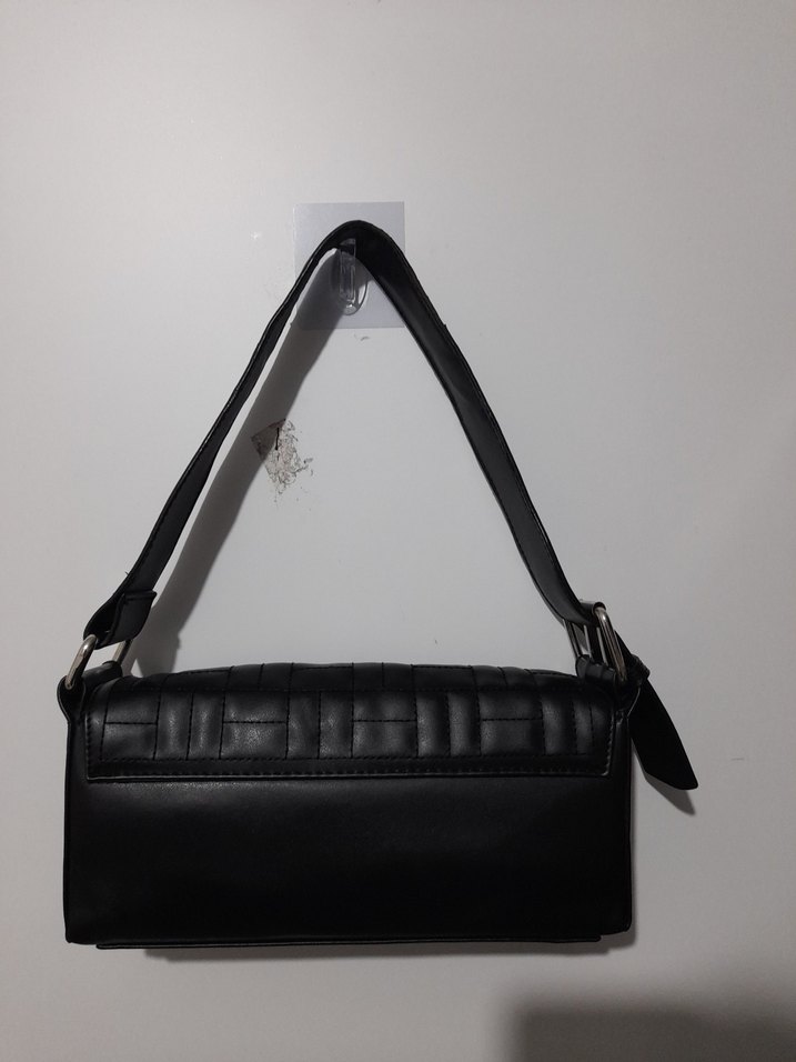 Elle Siyah Deri Kadın Omuz Çantası - Görsel 2