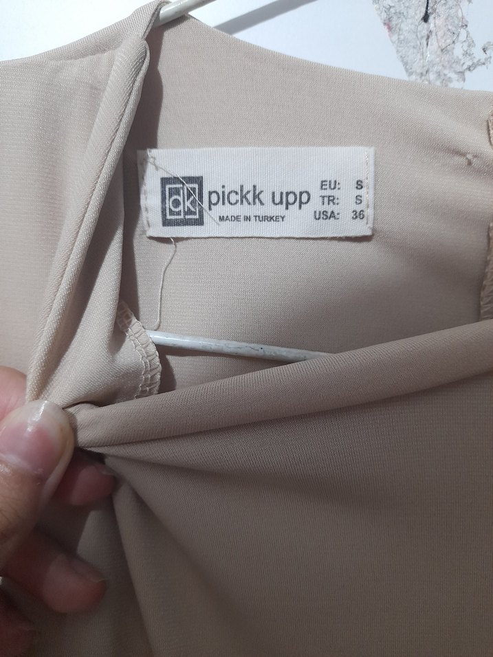 Drapeli Bej Uzun Kollu Kadın Bluz - Görsel 2