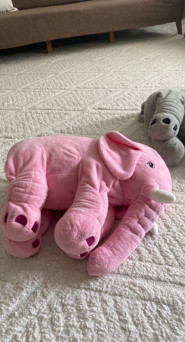 Pembe peluş fil oyuncak - Görsel 2