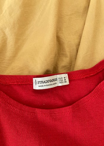 Stradivarius Kırmızı fitilli Kısa Kollu Tişört