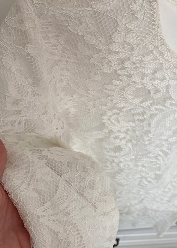 Silk & Cashmere Dantel Detaylı Beyaz Uzun Kollu Bluz