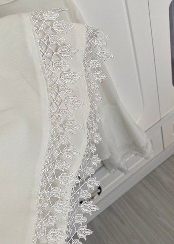xl Beden beyaz Renk İşlemeli Beyaz Uzun Kollu gömlek