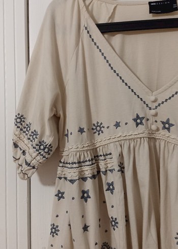 Asos Nakışlı Bohem Elbise V Yakalı