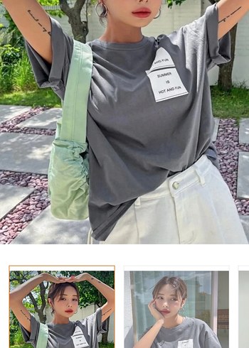 Polo Ralph Lauren Gri Baskılı Kısa Kollu Salaş Tişört