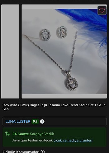 gümüş kolye küpe seti - Görsel 6