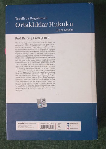 Ortaklıklar hukuku prof. Dr. Oruç Hami ŞENER