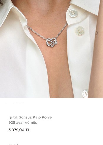 Işıltılı Sonsuz Kalp Kolye 925 Ayar Gümüş