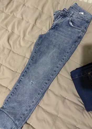 7 Yaş Beden mavi Renk Düğmeli Gri Mavi Midi erkek çocuk Kot Pantolon