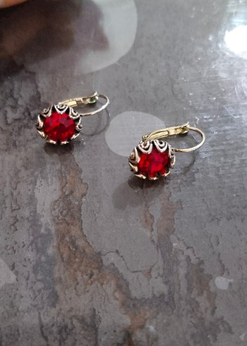 Diğer Kırmızı Payetli Vintage Midi Küpe